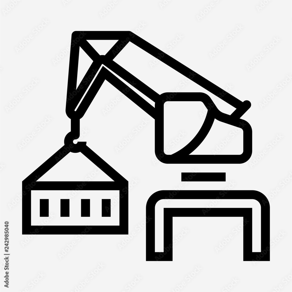 Outline port of loading pixel perfect vector icon Outline port of loading pixel perfect vector icon