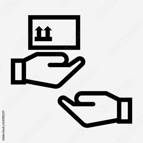 Outline freight forwarder pixel perfect vector icon