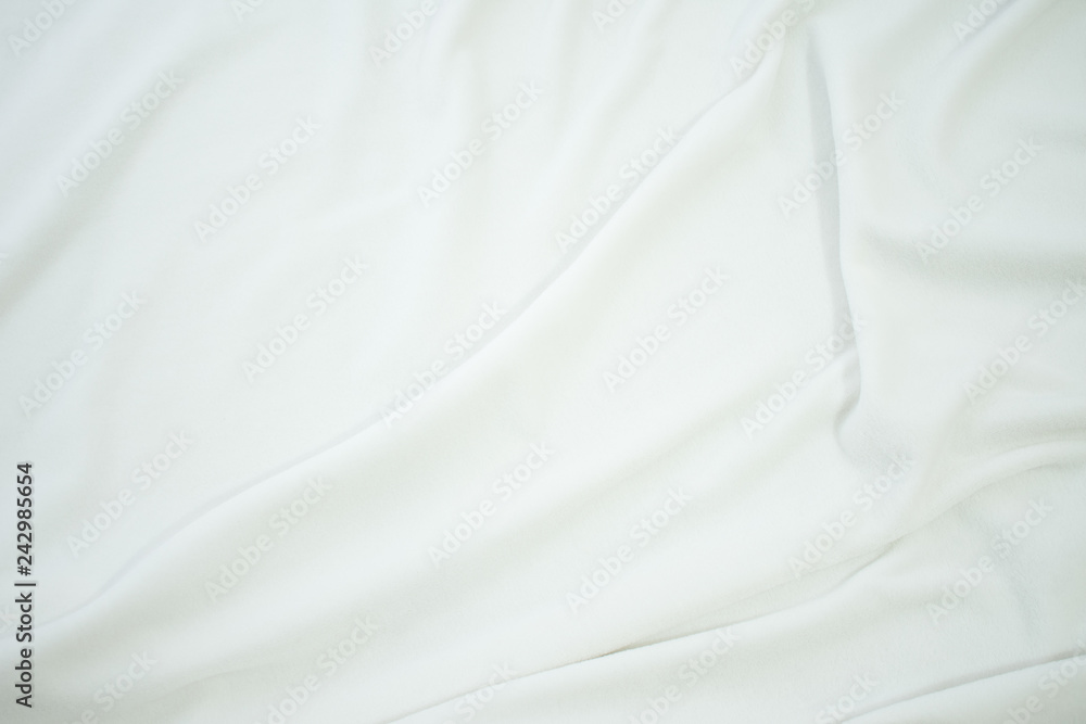 white crumpled blanket, plaid, texture, top view