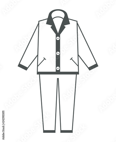 Fashion doodle pajama for good night sleep or party. Isolated flat vector illustration. Modern look pijama template. Clothing sample printable scheme.