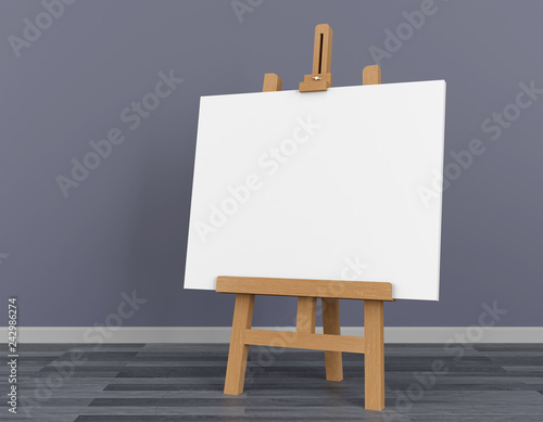 easel canvas blank white