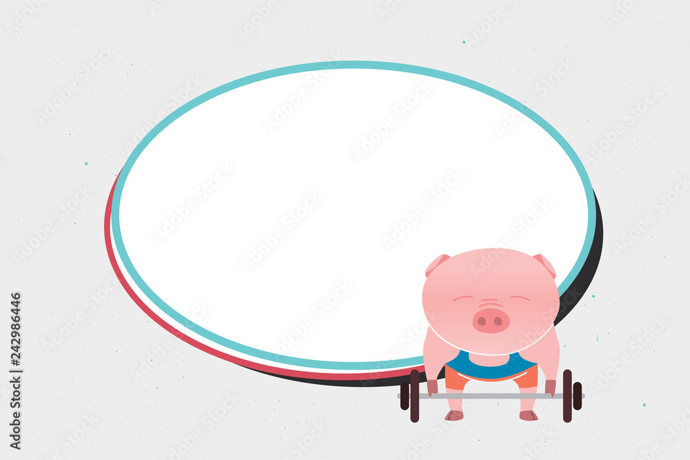 Pigs cartoon character frame design with space text. Vector illustration Pigs cartoon character frame design with space text. Vector illustration