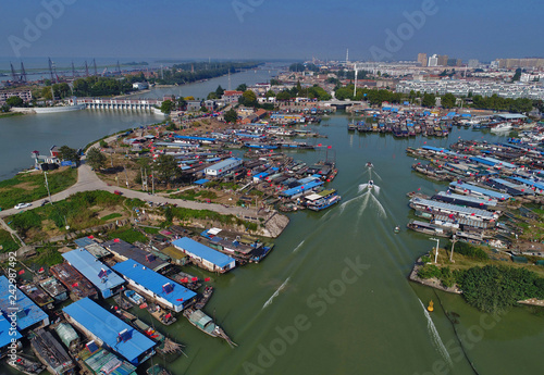 Hongze lake fishing port  jiangsu province  China