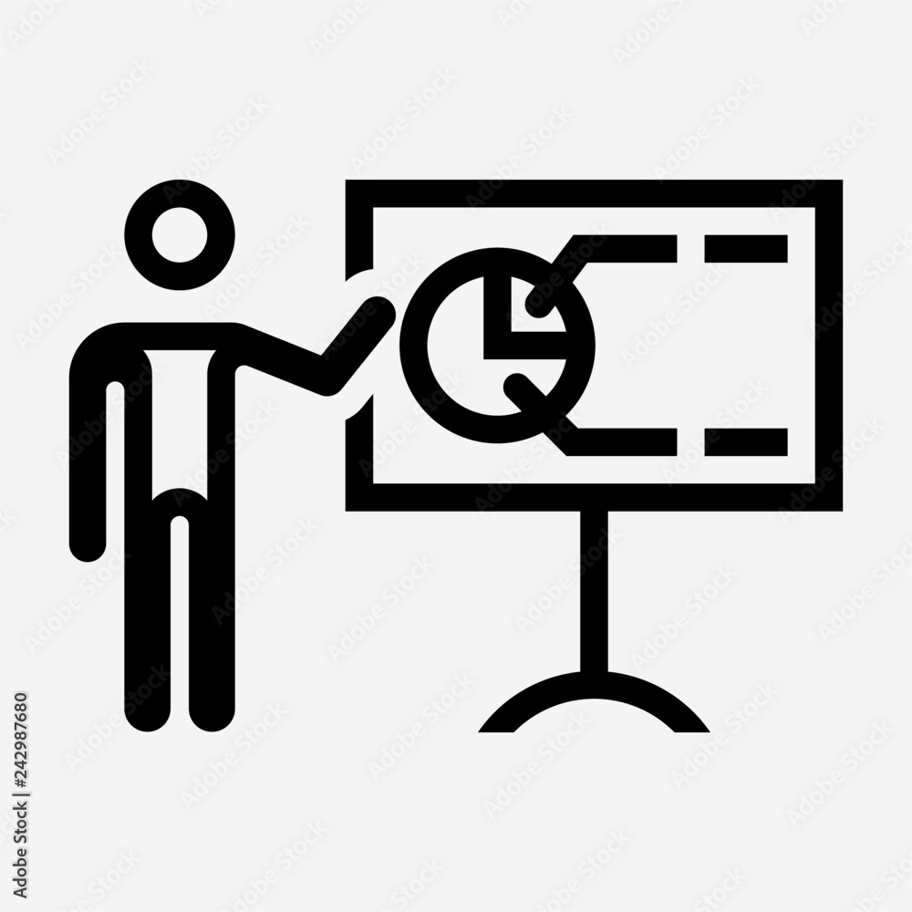 Outline presentation pixel perfect vector icon Outline presentation pixel perfect vector icon