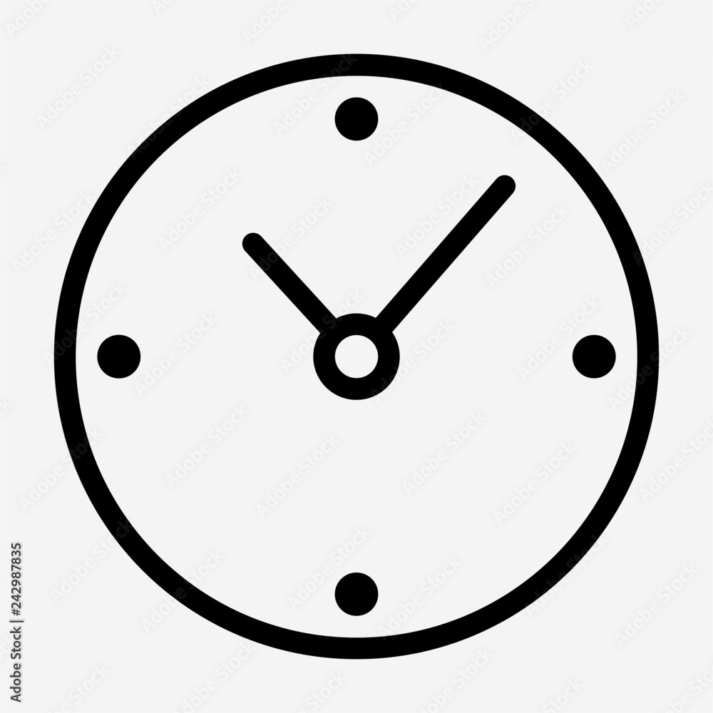 Outline clock pixel perfect vector icon Outline clock pixel perfect vector icon
