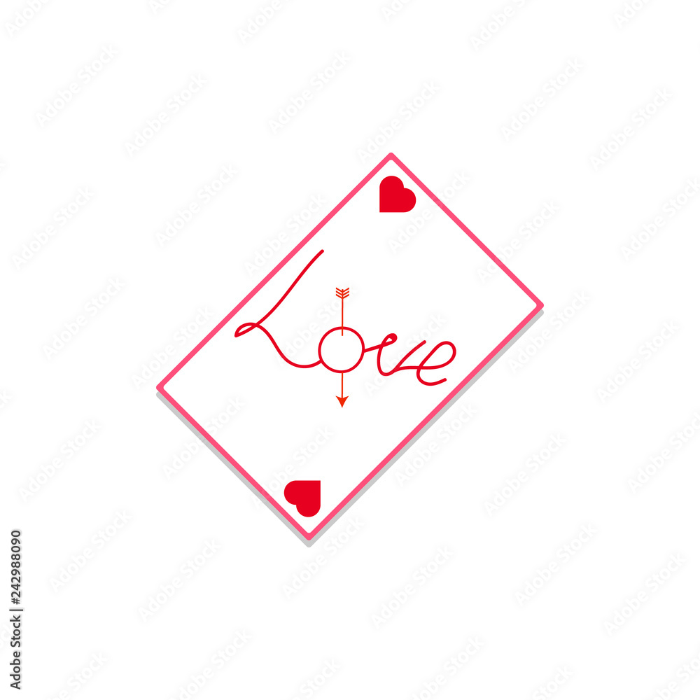 lucky card with the inscription love of valentine s day on a white background lucky card with the inscription love of valentine s day on a white background
