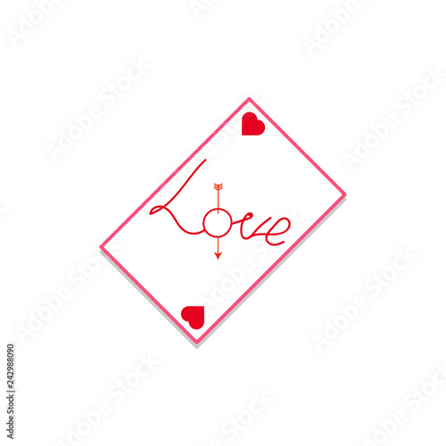 lucky card with the inscription love of valentine s day on a white background