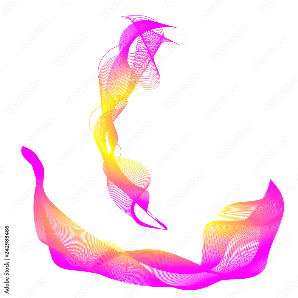 red yellow pink line abstract background in the shape of a ship