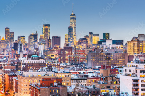 Canvas Print New York, New York cityscape at dusk