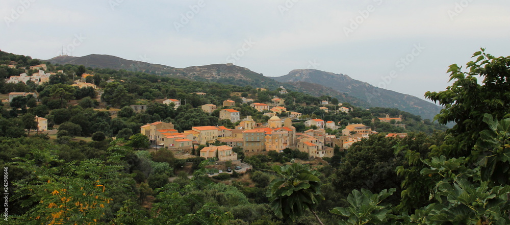 Obraz premium Corsica Mountain Town