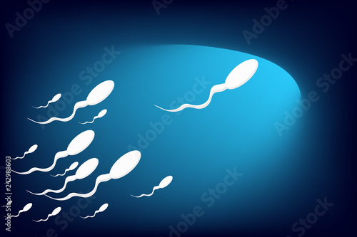 sperm moves forward overtakes the rest