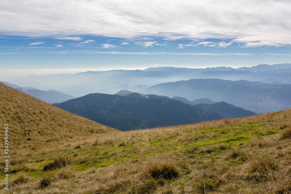 View from mountain Golica in Karavanke, Slovenia