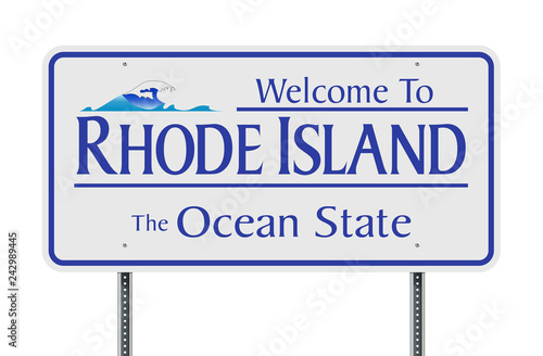 Welcome to Rhode Island road sign