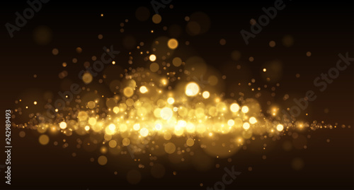 Golden light dust background