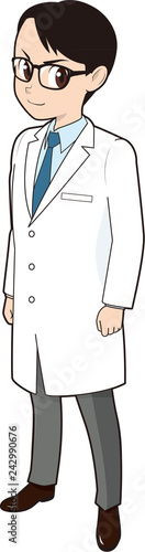 素立ちの白衣男性