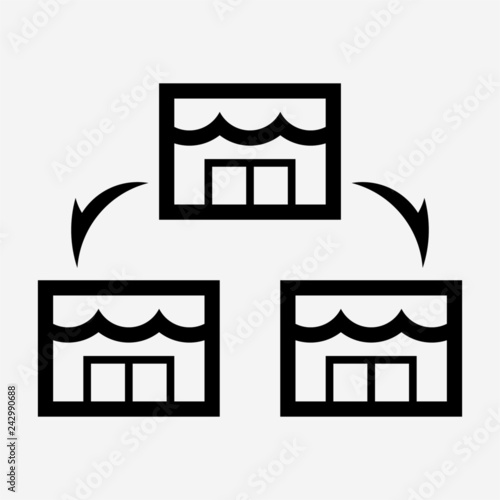 Outline franchising pixel perfect vector icon