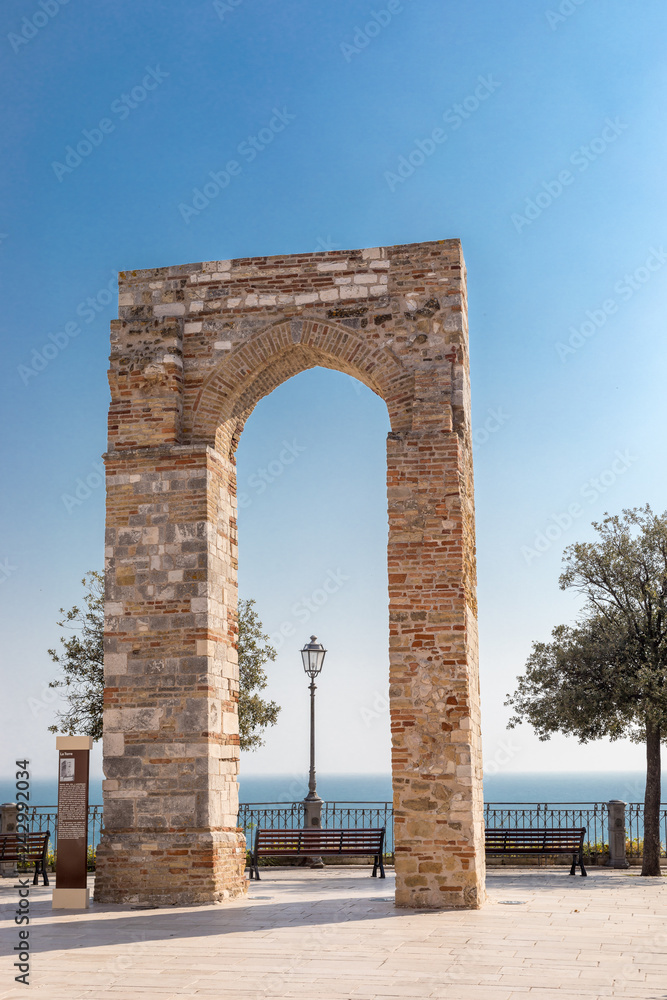 Medieval Tower of Numana Sirolo Ancona Mount Conero Marche region Italy - beautiful tiny pearl of the Adriatic Sea
