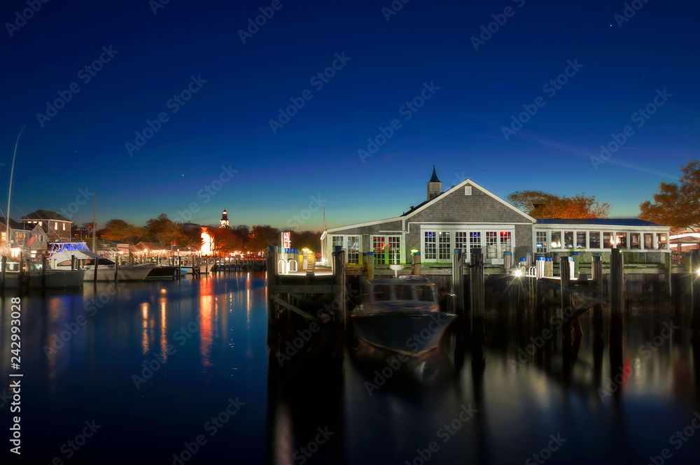 Harbor Ferry Stary Night Nantucket Island