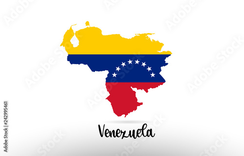 Venezuela country flag inside map contour design icon logo