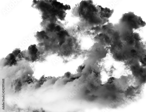 Black clouds on a white background.