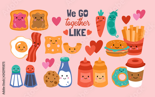 Valentine's day cute funny food set