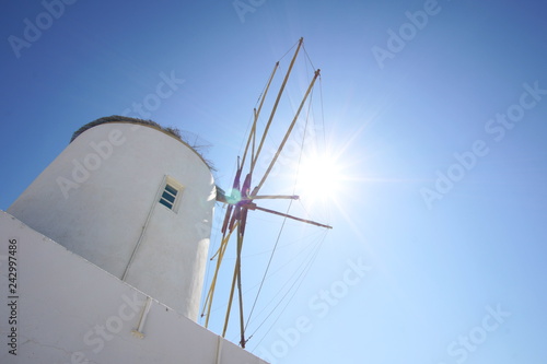 Windmill on the Island of Santorini