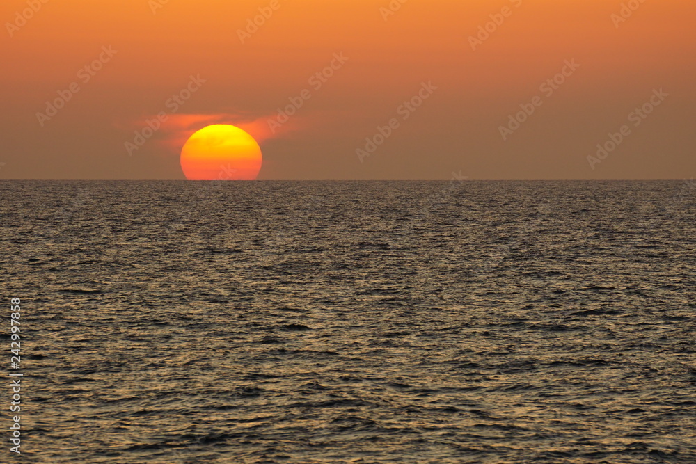 Sun setting over the Aegean Sea