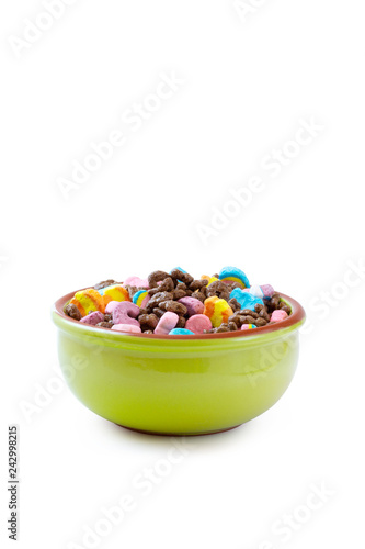 American dry Breakfast cereal and mini marshmallows