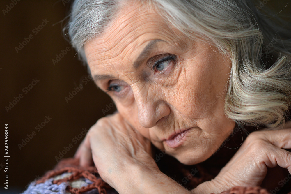 Portrait of cute tired senior woman posing Portrait of cute tired senior woman posing