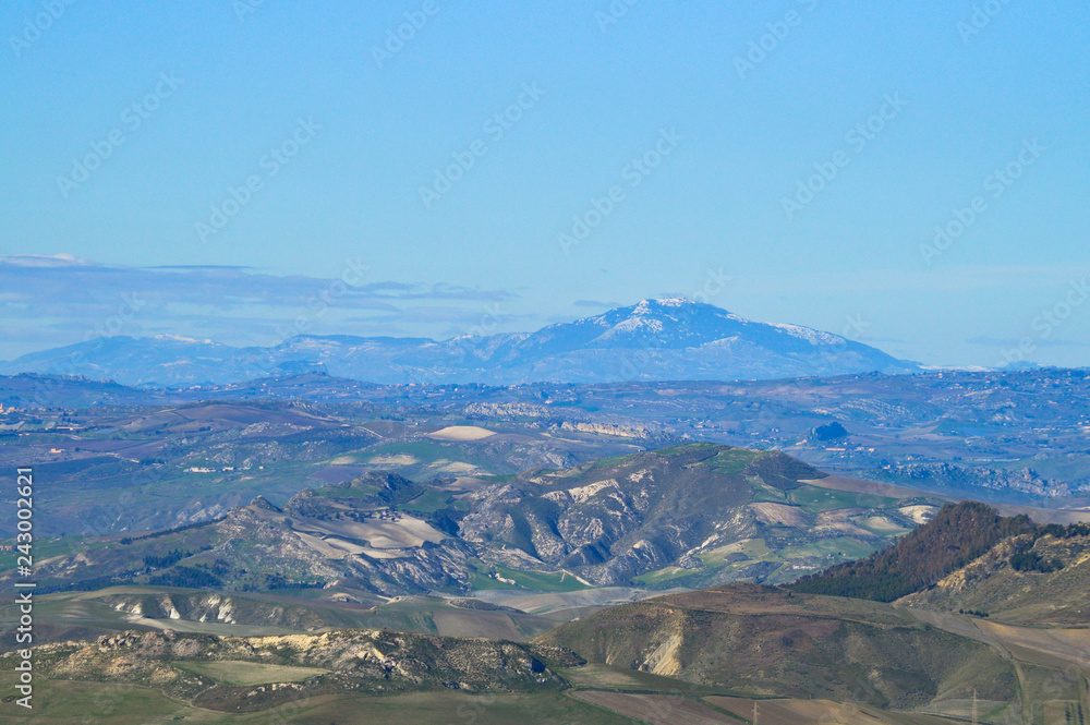 View from Mazzarino of a Beautiful Sicilian Scenery, Caltanissetta, Italy, Europe View from Mazzarino of a Beautiful Sicilian Scenery, Caltanissetta, Italy, Europe