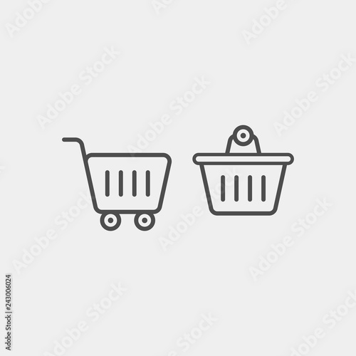 Food cart flat vector icon. Basket flat vector icon