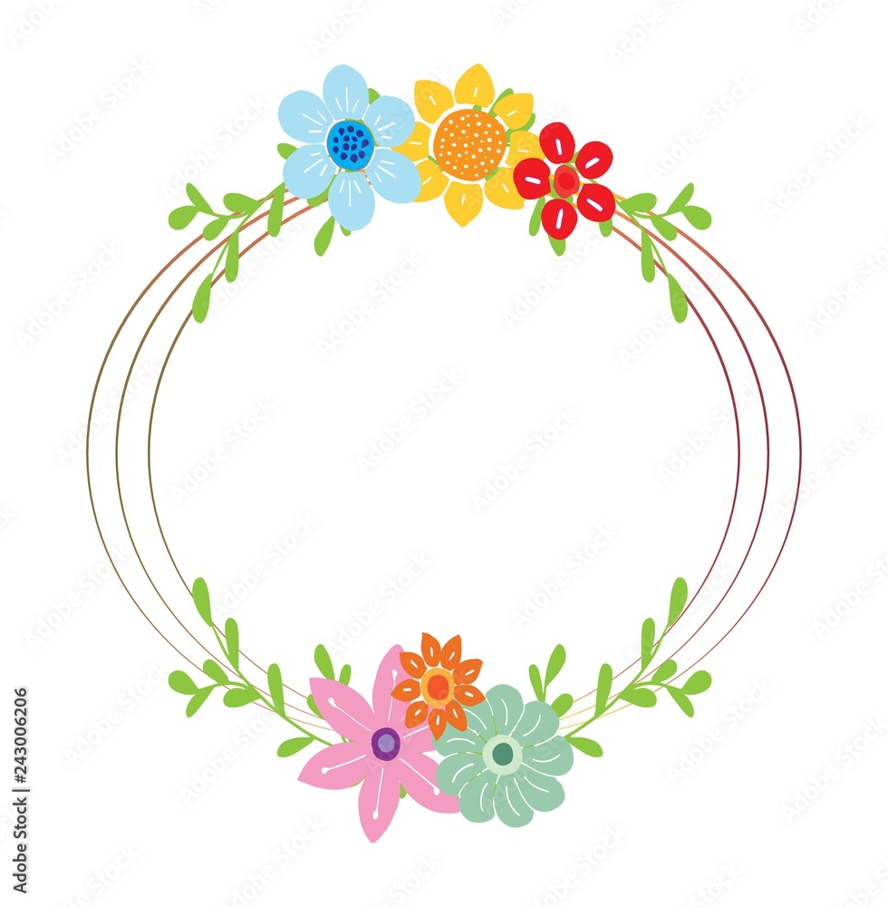 Decorative frame composition with, flowers, ornate elements in doodle style. Floral, ornate, decorative design elements Decorative frame composition with, flowers, ornate elements in doodle style. Floral, ornate, decorative design elements