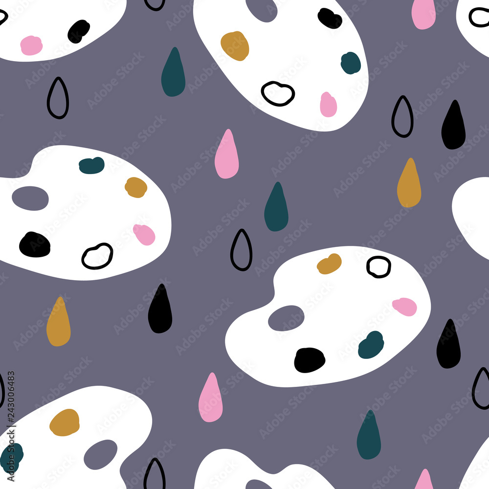 vector seamless background pattern with color palette and drops for ...