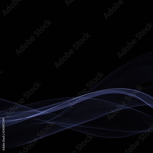 blue wave on black background abstract vector illustration - Vektorgrafik