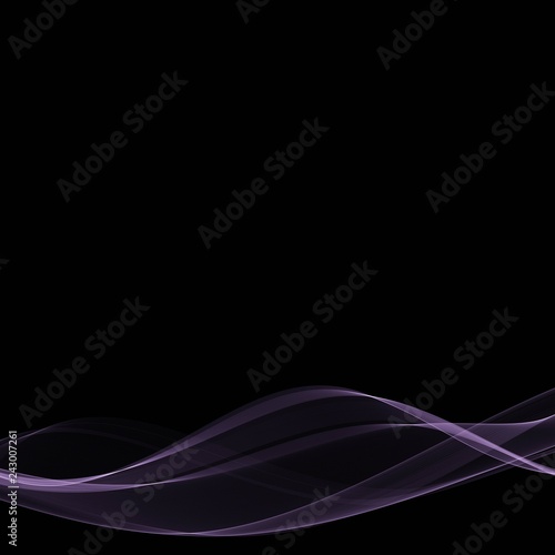 lilac wave on black backgroundю abstract vector illustration - Vektorgrafik