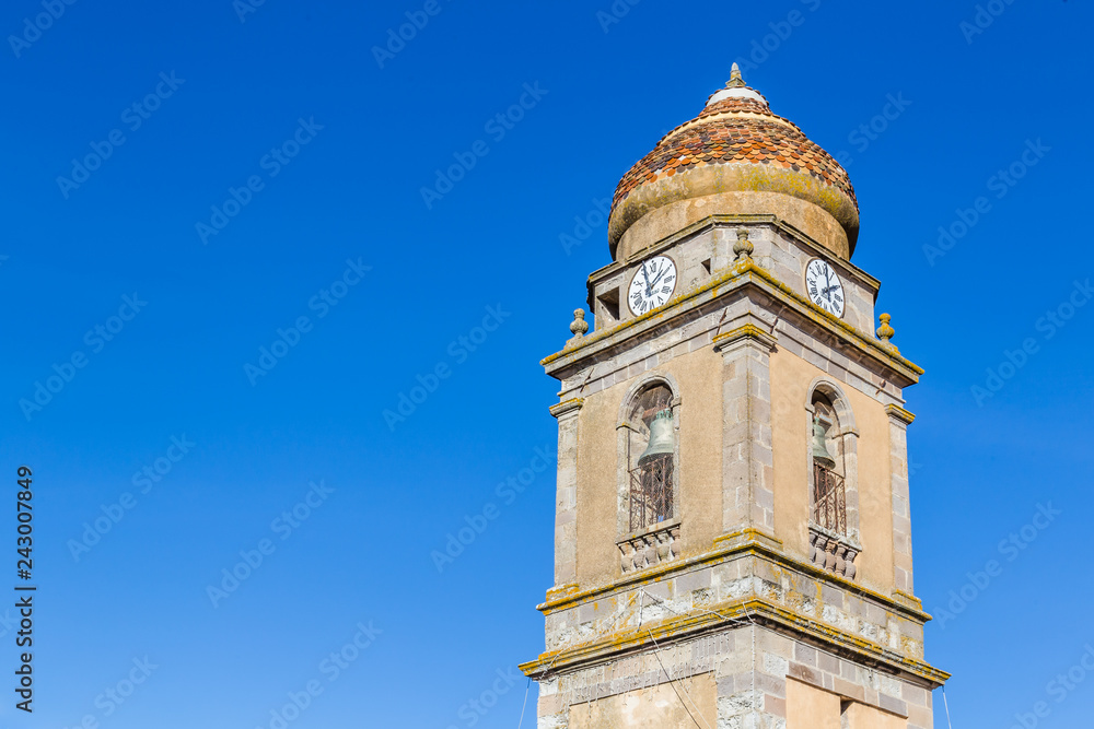 Littel church in front of a blue sky in Sardina, Italy