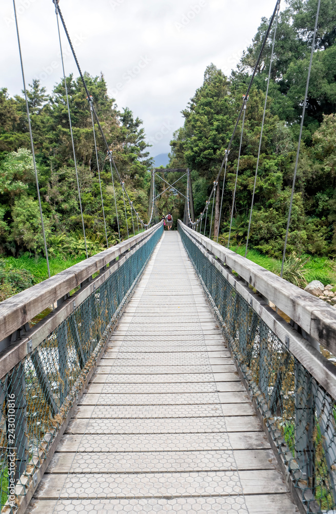 Suspended Bridge, Lake Matheson Track, New Zealand, South Island, NZ