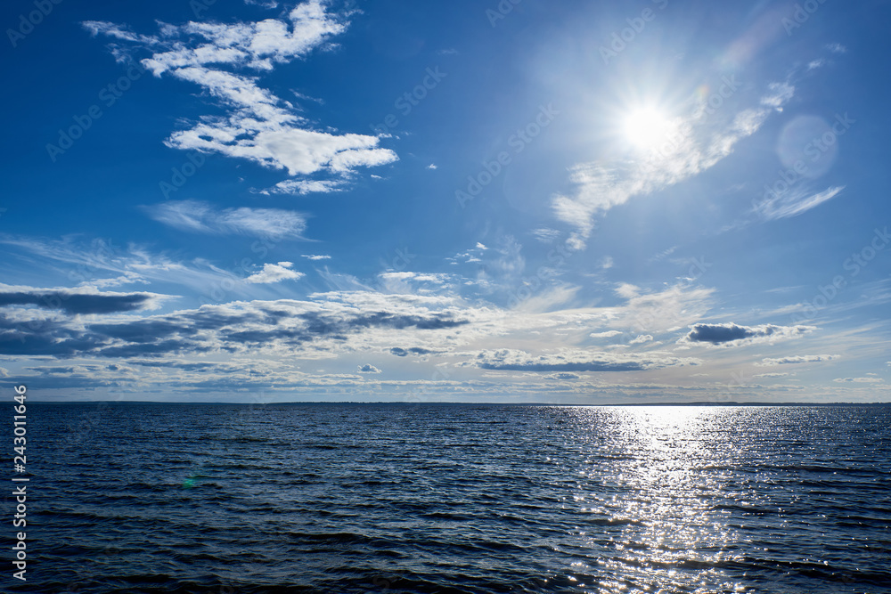 Fototapeta premium Beautiful landscape of a reservoir in Russia