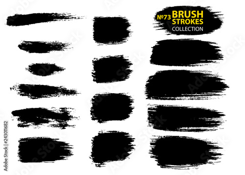 Dirty artistic design elements isolated on white background. Black ink vector brush strokes