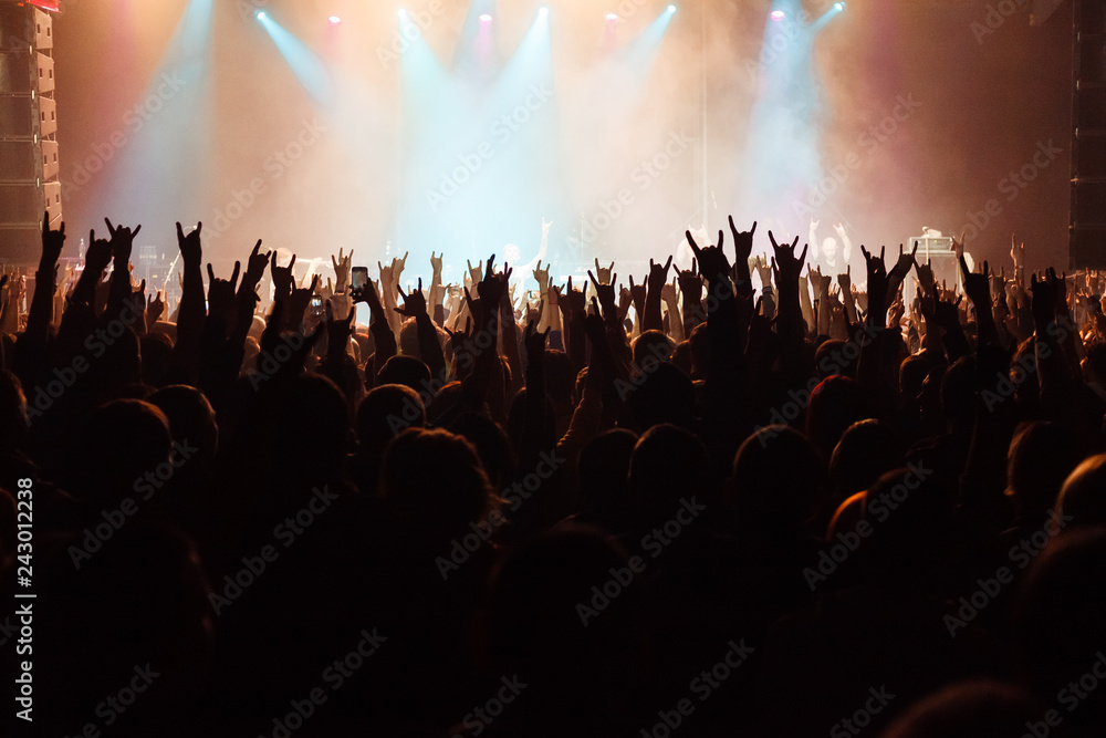 Rock concert crowd near stage