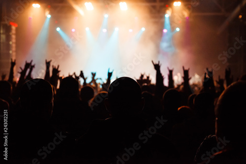 Rock concert crowd near stage © Dmitriy