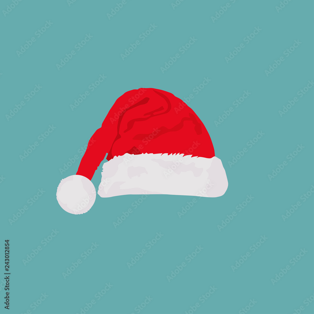 Christmas Hat in flat design, vector illustration Christmas Hat in flat design, vector illustration