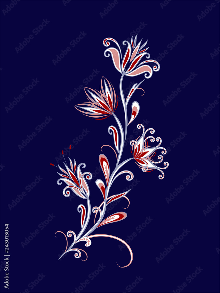 Bouquet of fantastic flowers. Background in ethnic traditional style. Bouquet of fantastic flowers. Background in ethnic traditional style.