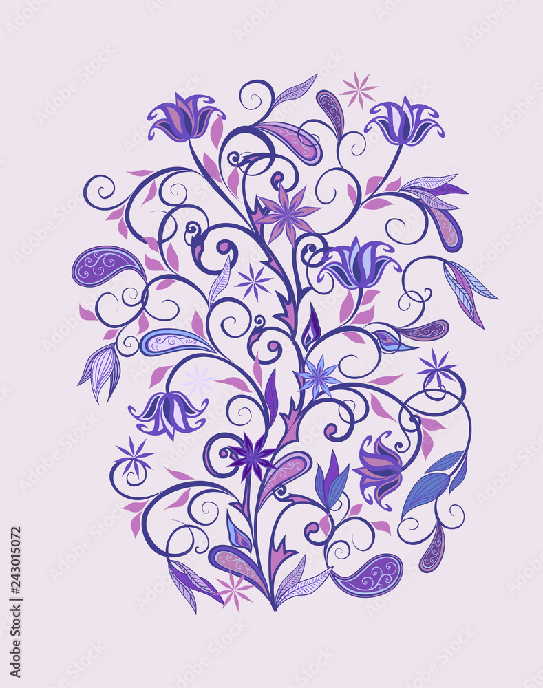 Bouquet of fantastic flowers. Background in ethnic traditional style. Bouquet of fantastic flowers. Background in ethnic traditional style.