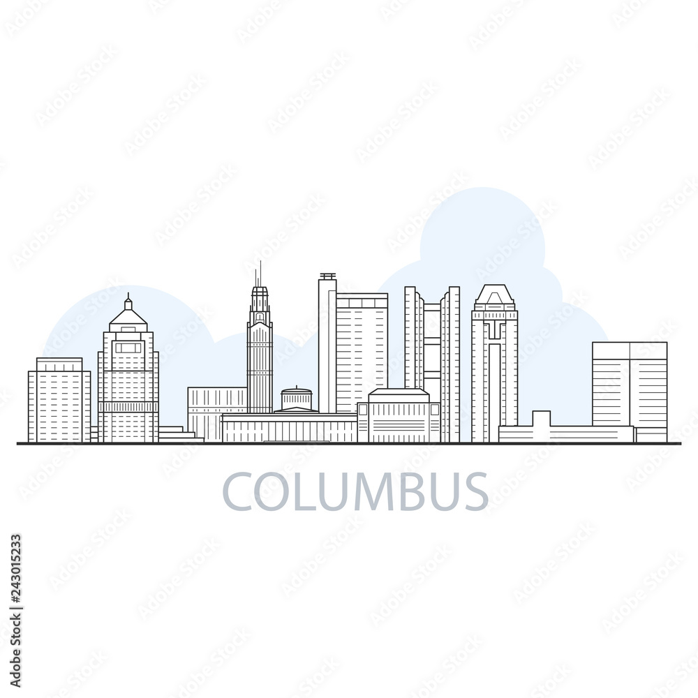 Columbus city skyline - cityscape and landmarks of Columbus, Ohio