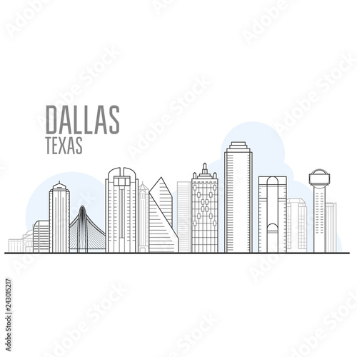 Dallas city skyline - cityscape and landmarks of Dallas  Texas