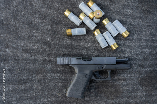 Glock19 with shotgun bullet photo