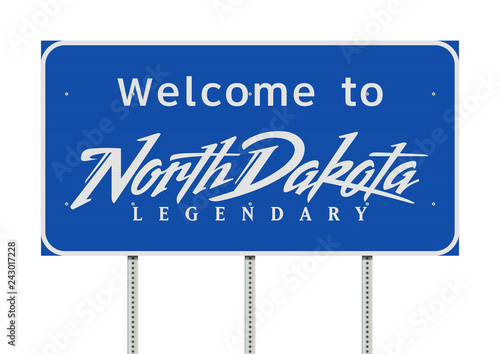 Welcome to North Dakota road sign