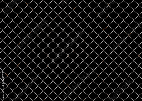 chainlink fence on black background 40x29cm 300dpi