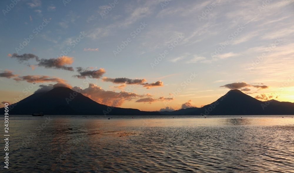 Sunset on Lake Atitlan in Guatemala